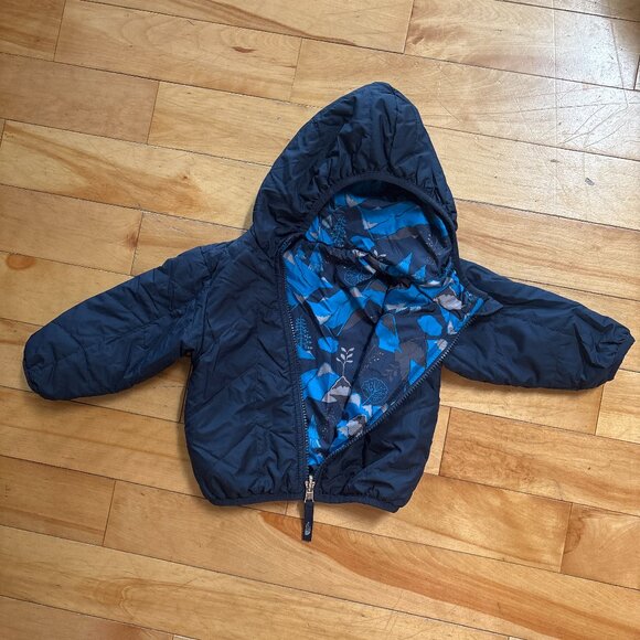 Northface Peritto Reversible Hooded Puffer Jacket 6-12 Months - Picture 1 of 2